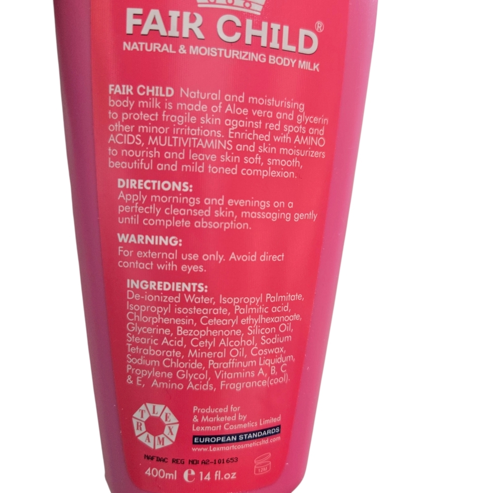 Fair child natural nourishing & moisturizing body lotion for Kids & teens - Picture 3 of 3